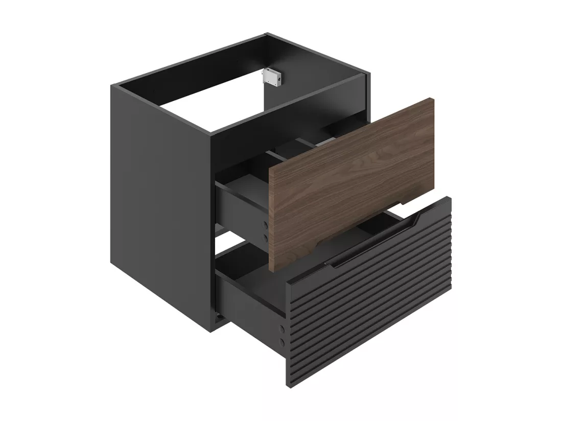 Meuble double vasque 120cm Sylla Noir et bois