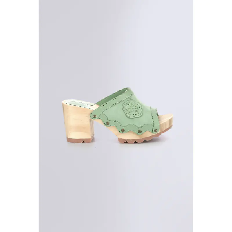 KICK WOODSTOK VERT MENTHE MULES Cuir  Femme