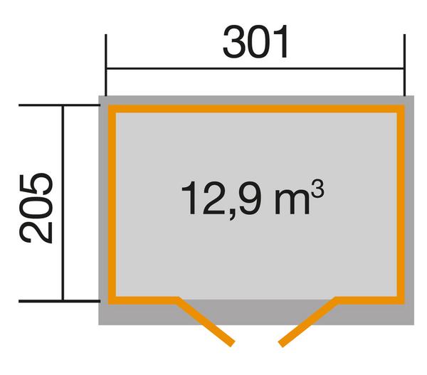 Weka Gartenhaus 218 Gr. 2, ca. B320/H253/T239