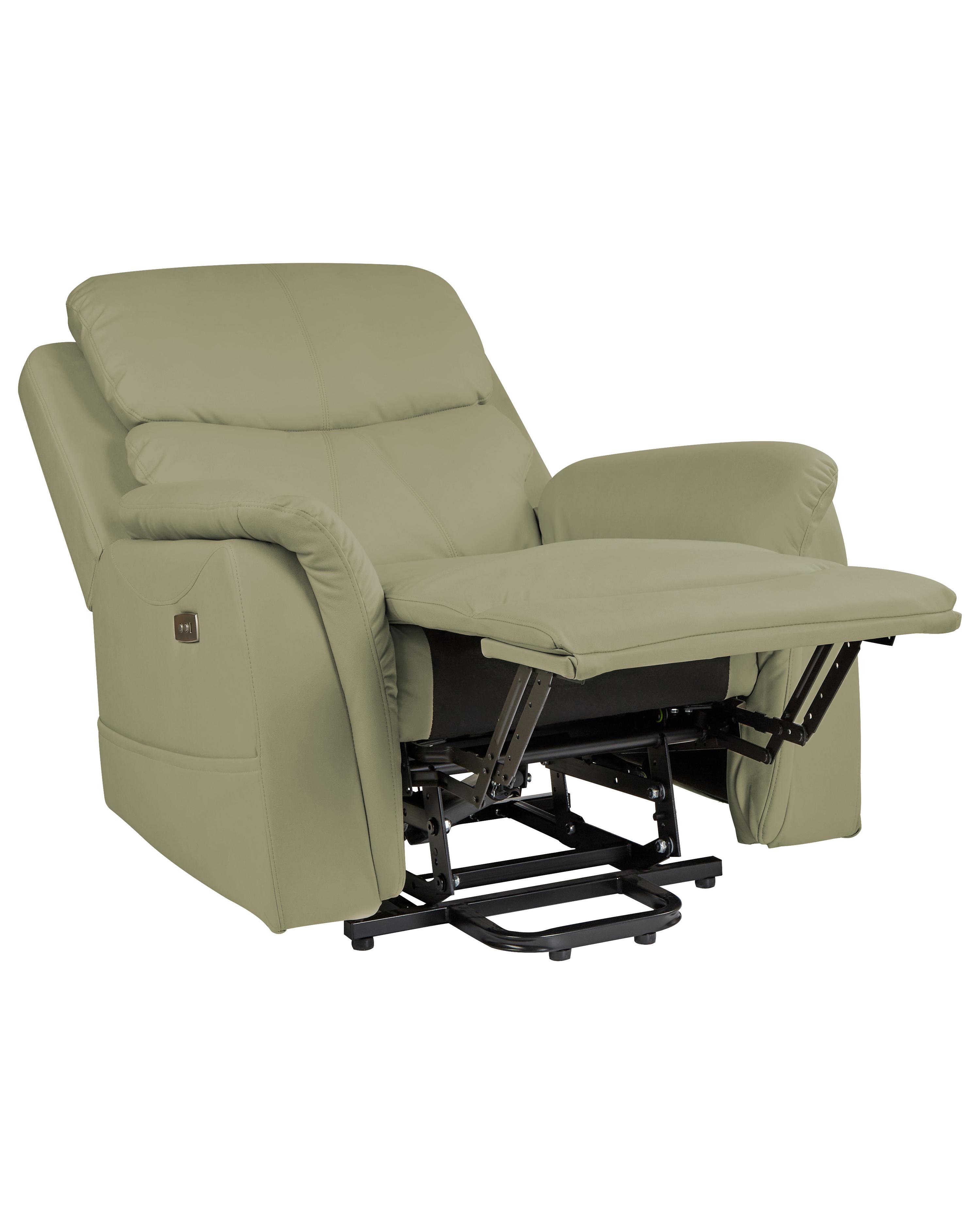 Elektrische relaxfauteuil GLORIE massagefunctie Kunstleer Groen