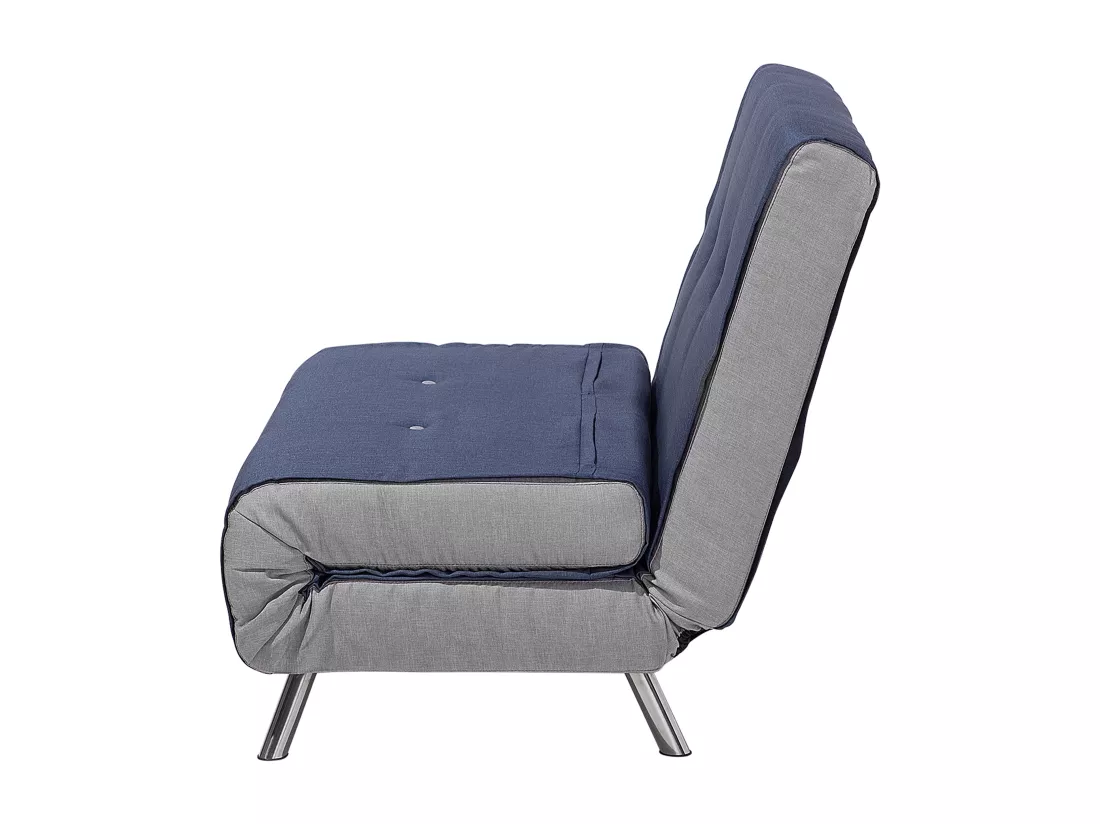 Banquette convertible 1 place en tissu bleu FARRIS