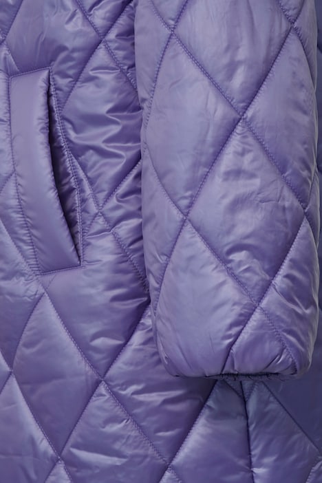 Steppjacke, oversized, Rhombenstepp, 2-Wege-Zipper, Langarm