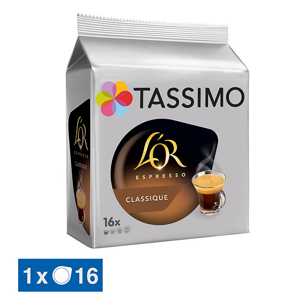 L'Or Espresso Classique, paquet de 16 dosettes T-Discs Tassimo