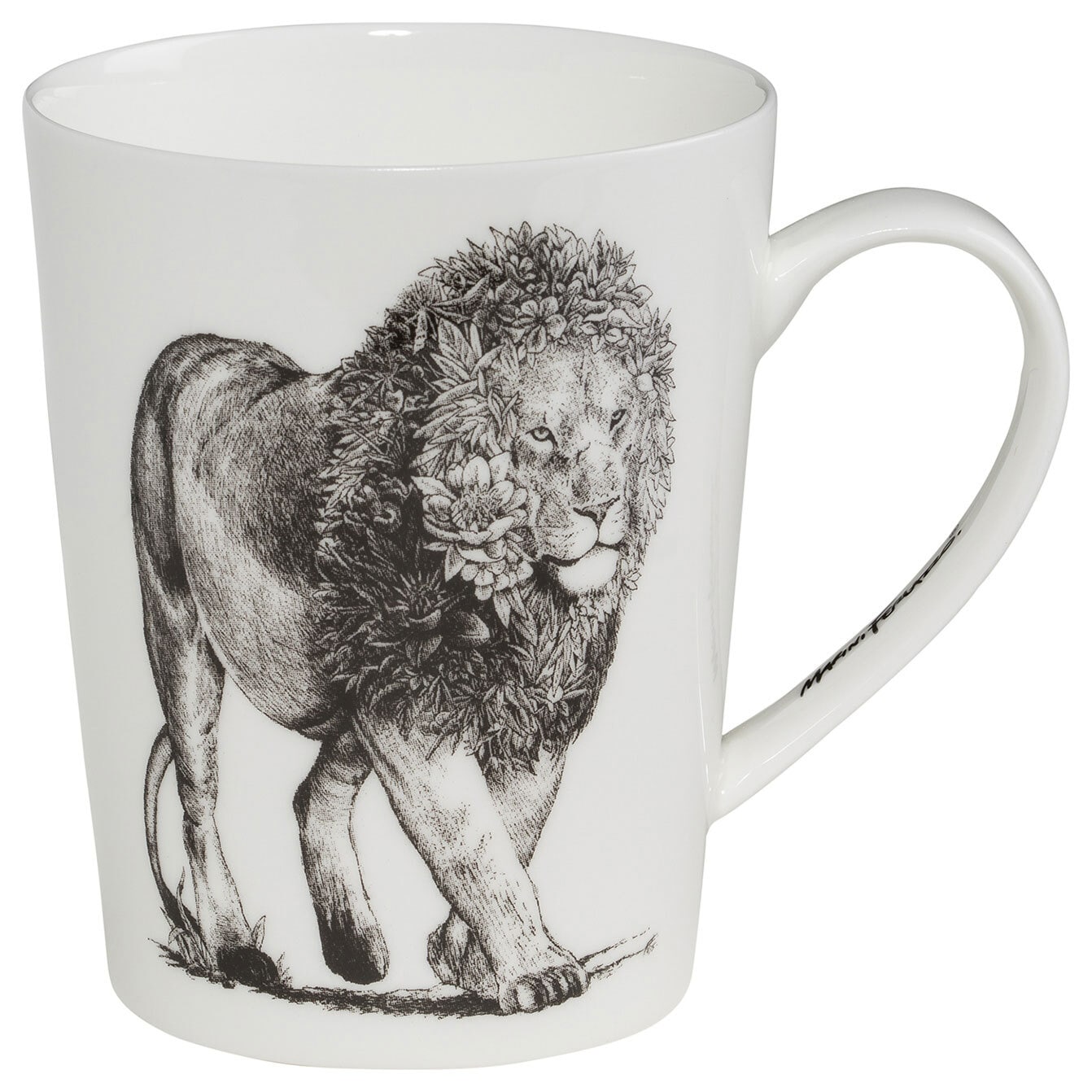 MAXWELL & WILLIAMS Henkelbecher AFRICAN LION 450 ml Keramik weiß