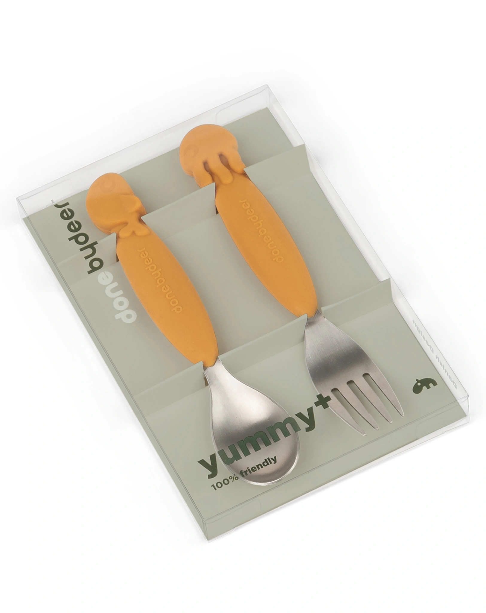 Besteckset YUMMYPLUS - SEA FRIENDS 2-teilig in senfgelb