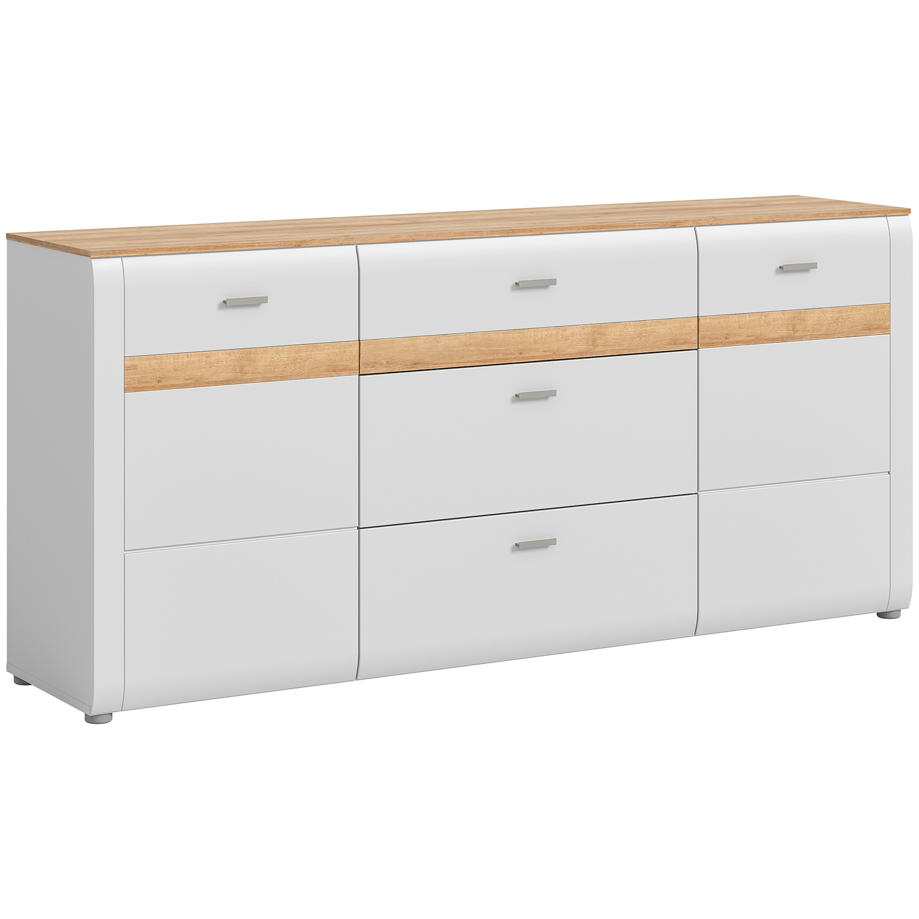 Sideboard ASHTON - ashgrey matt-Rivera Eiche - 185 cm