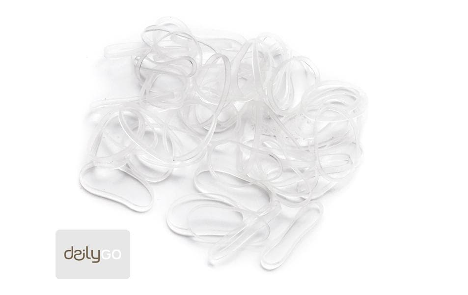 Haargummi Silikon 2 cm 60 Stück, transparentMini-Haargummis aus reissfestem Silikon