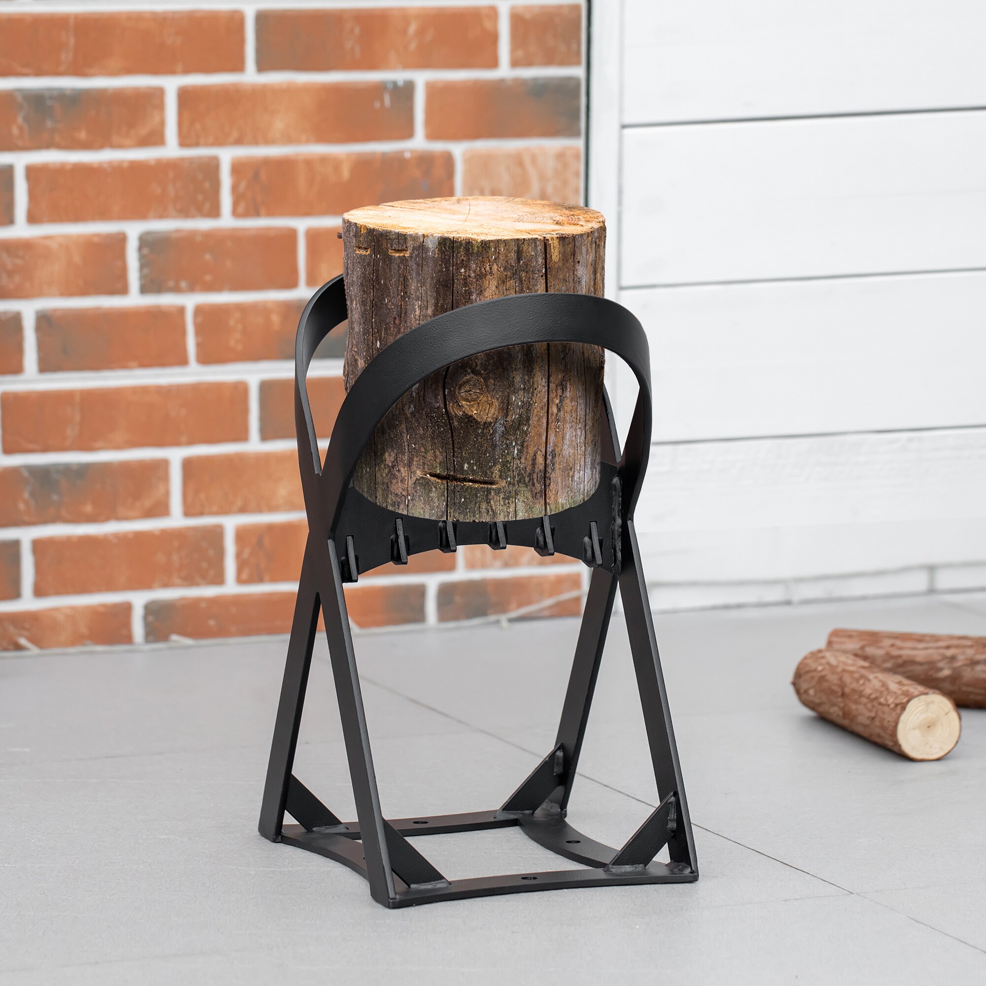 Outsunny Holzspalter mit Stahlrahmen schwarz 24,4L x 20,8B x 37,4H cm