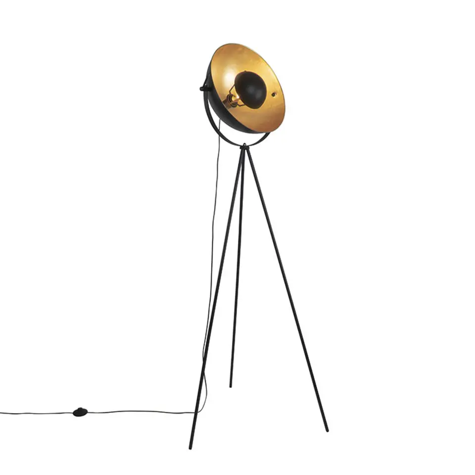 Qazqa vloerlampen magnax zwart e27