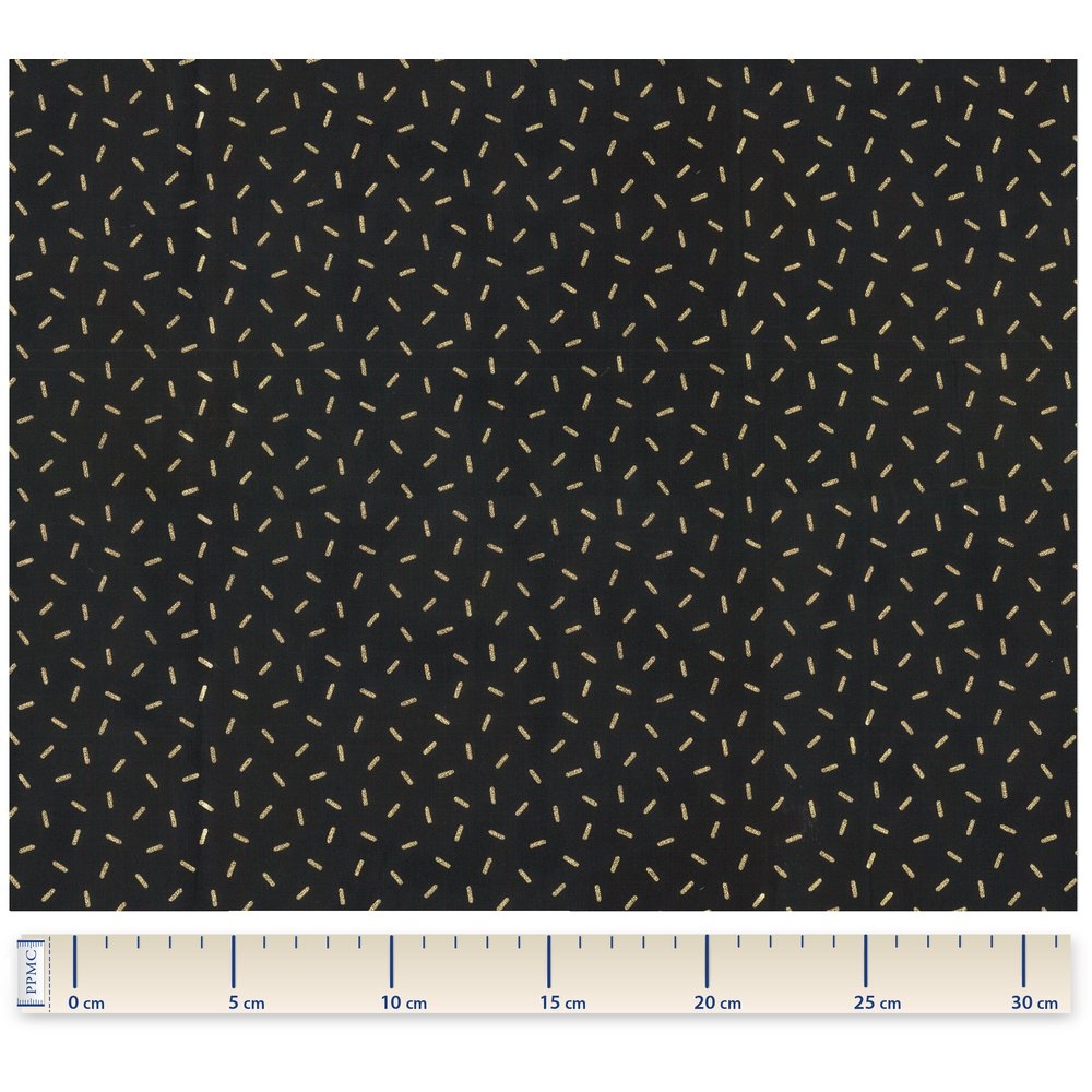 Coupon Tissu 1 M Paille Dorée Noir