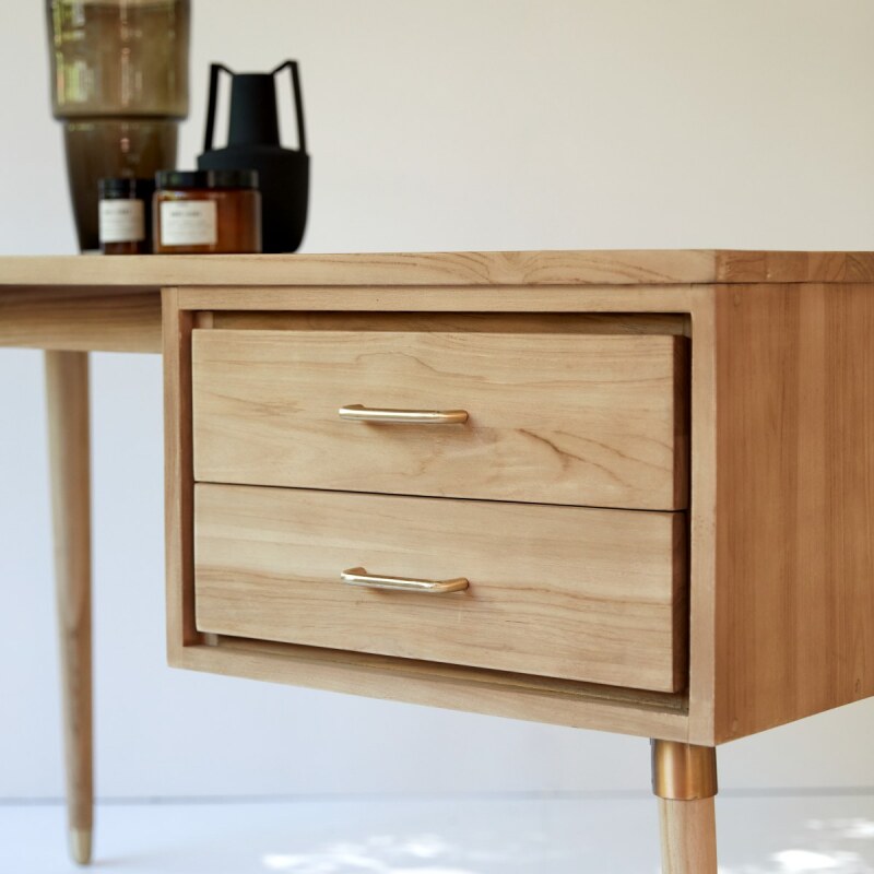 Bureau en bois de teck L 130 cm Kort