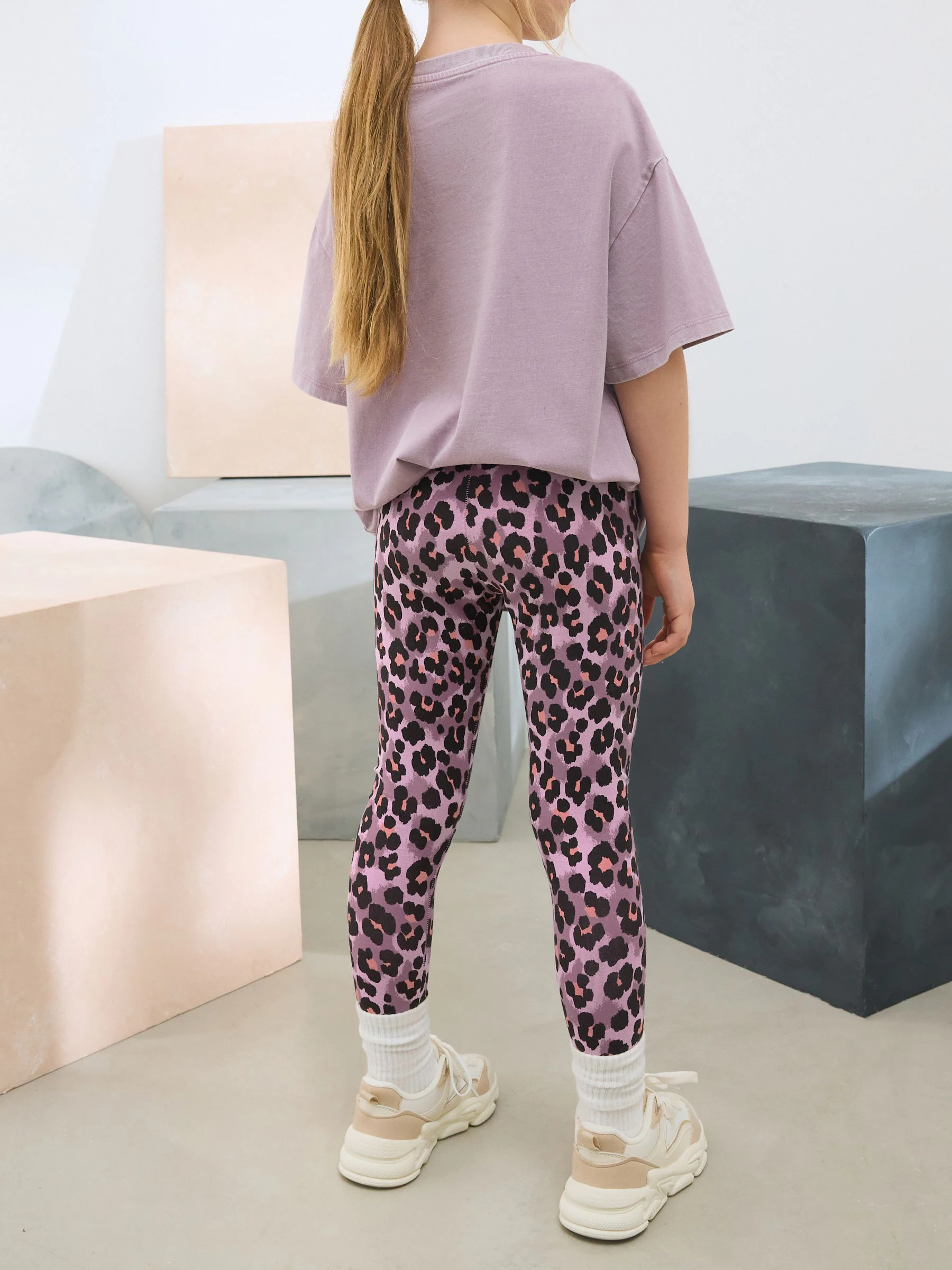 Lila-paars - Legging met dierenprint (3-16 jr)