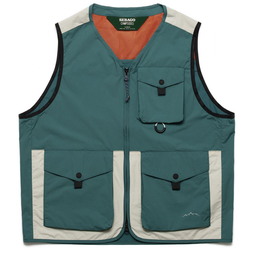 FORTKNOX Green Beige Orange-Gilet en nylon ripstop pour homme