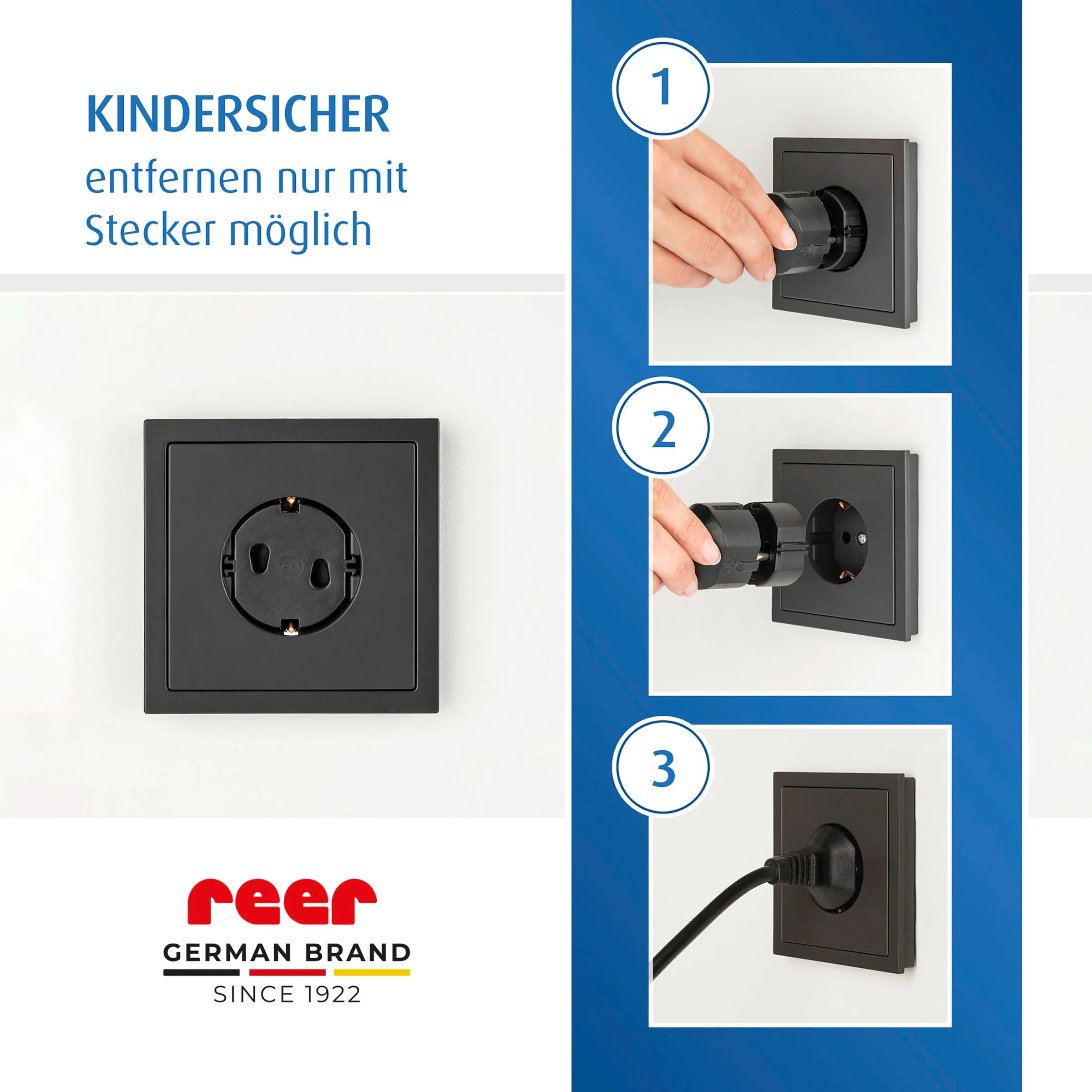 reer 20er-Pack Steckdosenschutz schwarz