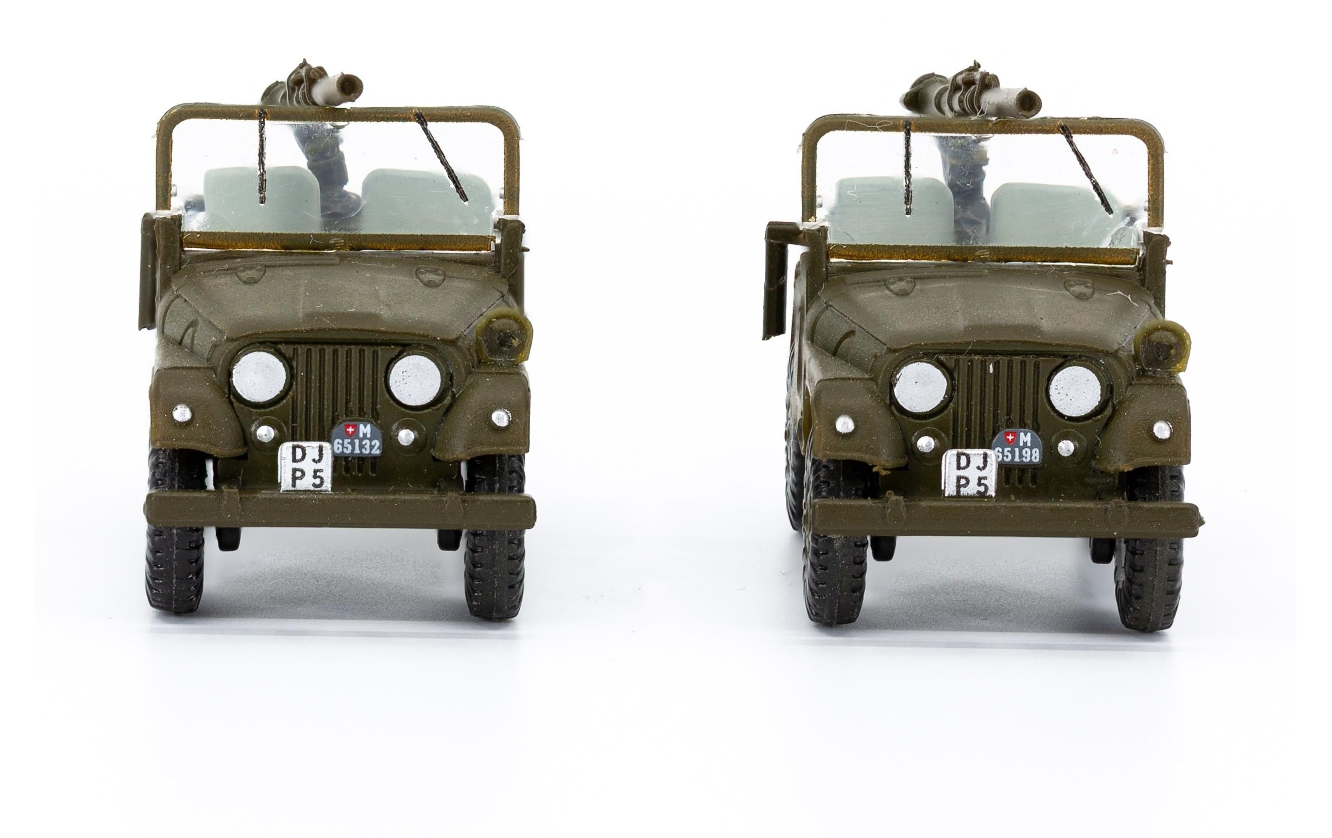 Jeep PAK58 Panzer Abwehr Kompanie-BAT 2er Set 1:87H0 Jeep Militärmodell