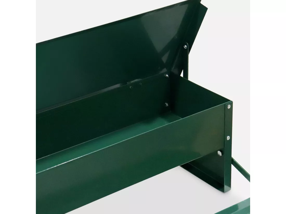 Mangeoire automatique pour poules - distributeur à pédale - capacité de 5kg - acier galvanisé