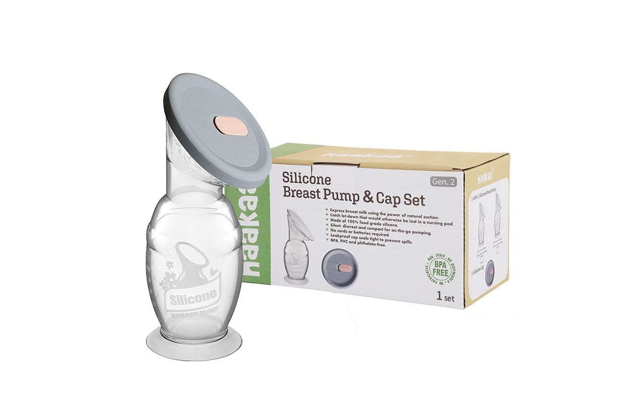Milchpumpe mit Saugfuss 150 ml + Silikondeckel ManuellTransparente Silikon-Milchpumpe mit Deckel