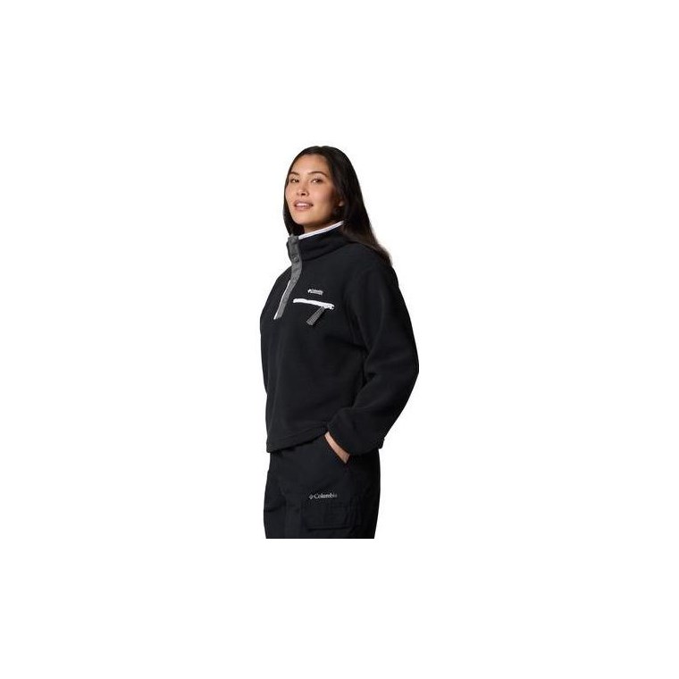 Columbia W Helvetia II Cropped Half Snap Fleece Black