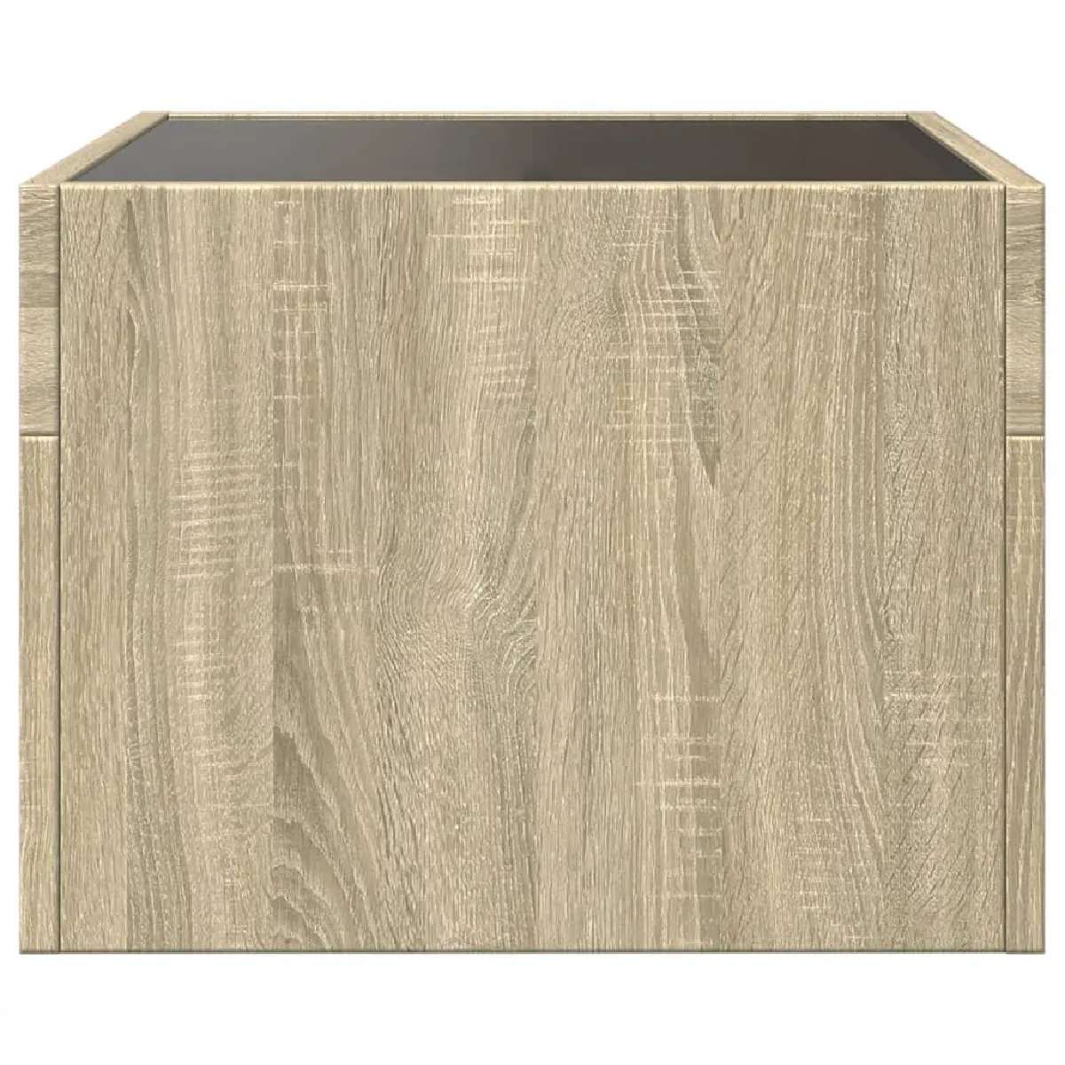 vidaXL Table de chevet LED infini - Chêne sonoma - 40 x 40 x 30 cm