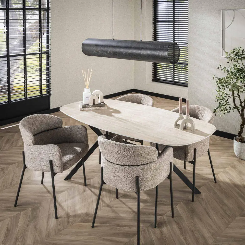Eetkamertafel Keramiek - 180x90x76cm - Deens Ovaal - Ceramic