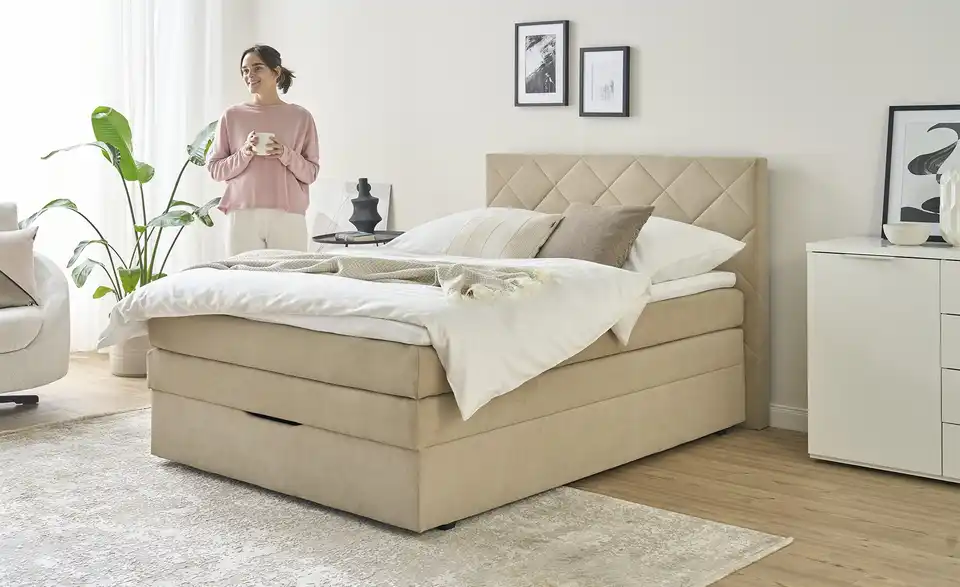 Boxspringbett Atika 140 cm Beige