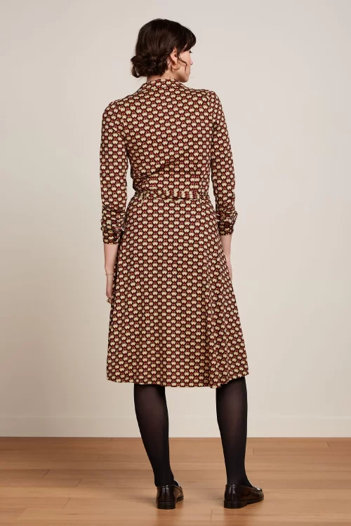 King Louie Sheeva Valet jurk in Cabernet rood