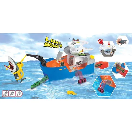 Dickie Toys Shark Attack, Spielzeugboot, Spielset mit Tragegriff