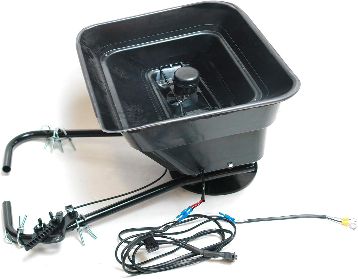 Dema Elektrostreuer 12V für Rasentraktor, Schleuderstreuer, flexibel, kraftvoll, großvolumig für Rasenpflege, Winterdienst, ATV/Quad