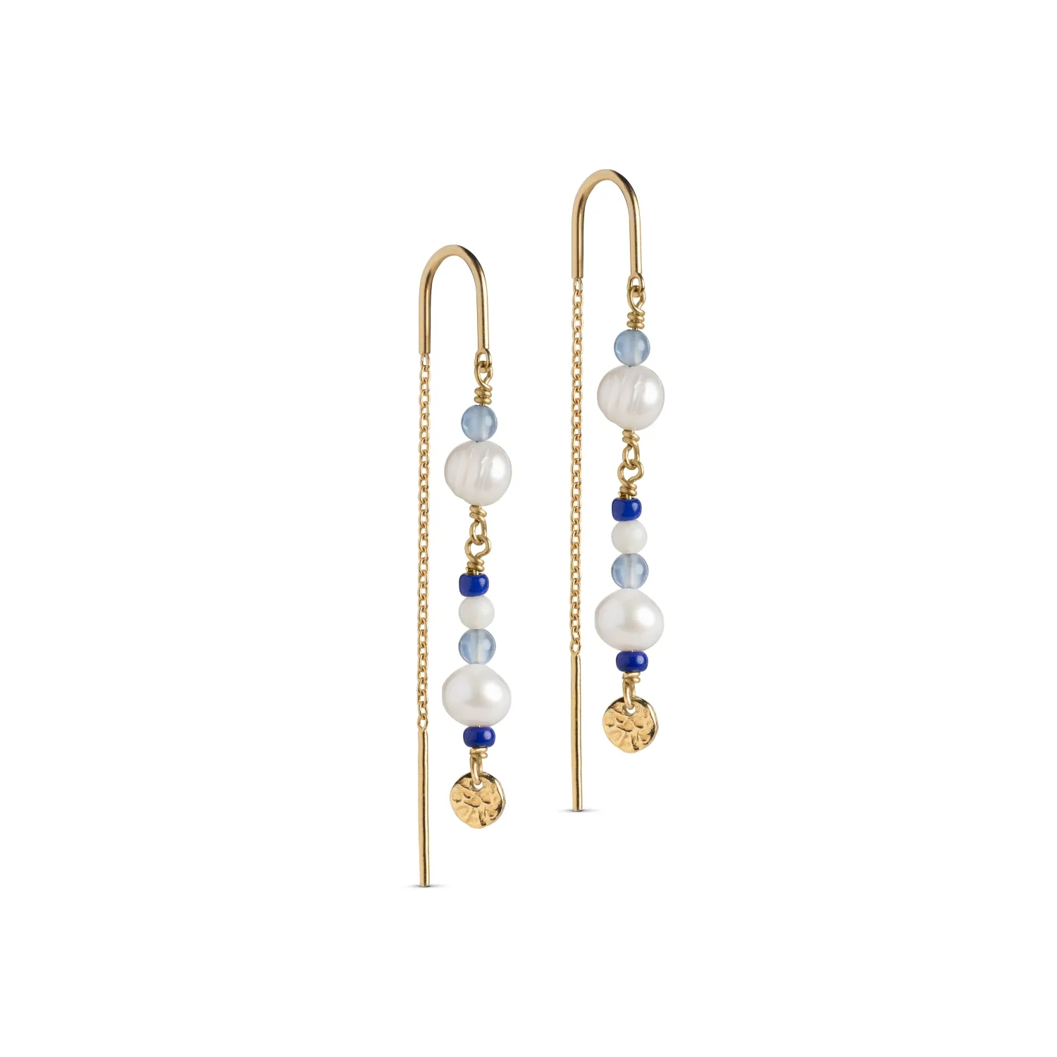 Enamel Sofia Øreringe 18 kt. Forgyldt Sølv E282G-Blue