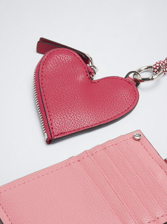 Porta-cartões com coração - Rosa