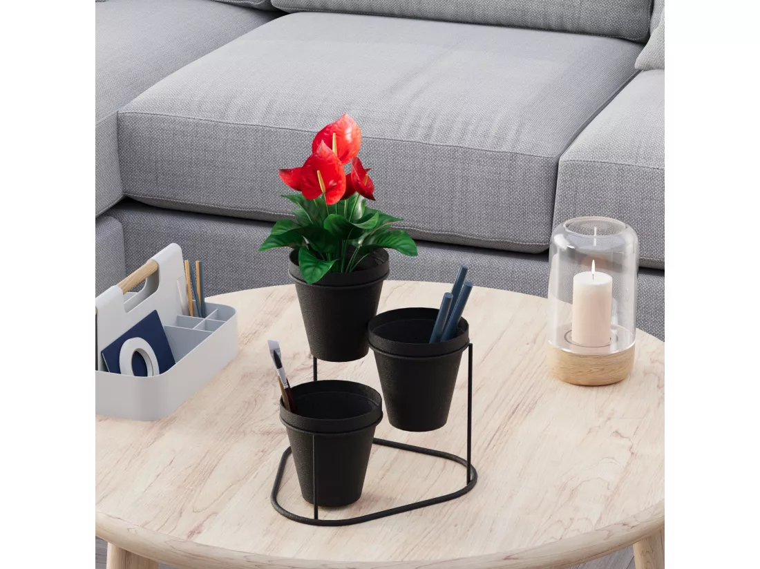 Porte pot Avilan L19xH20cm Métal Noir