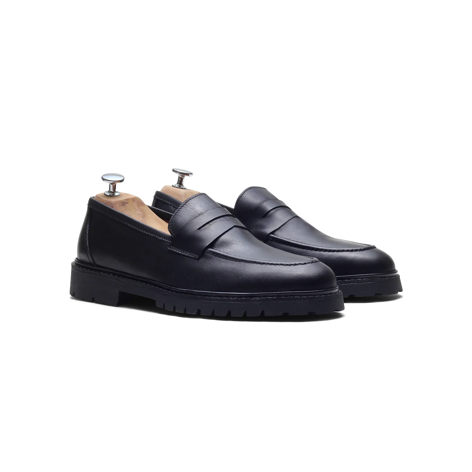 Mika-Mocassin en cuir noir