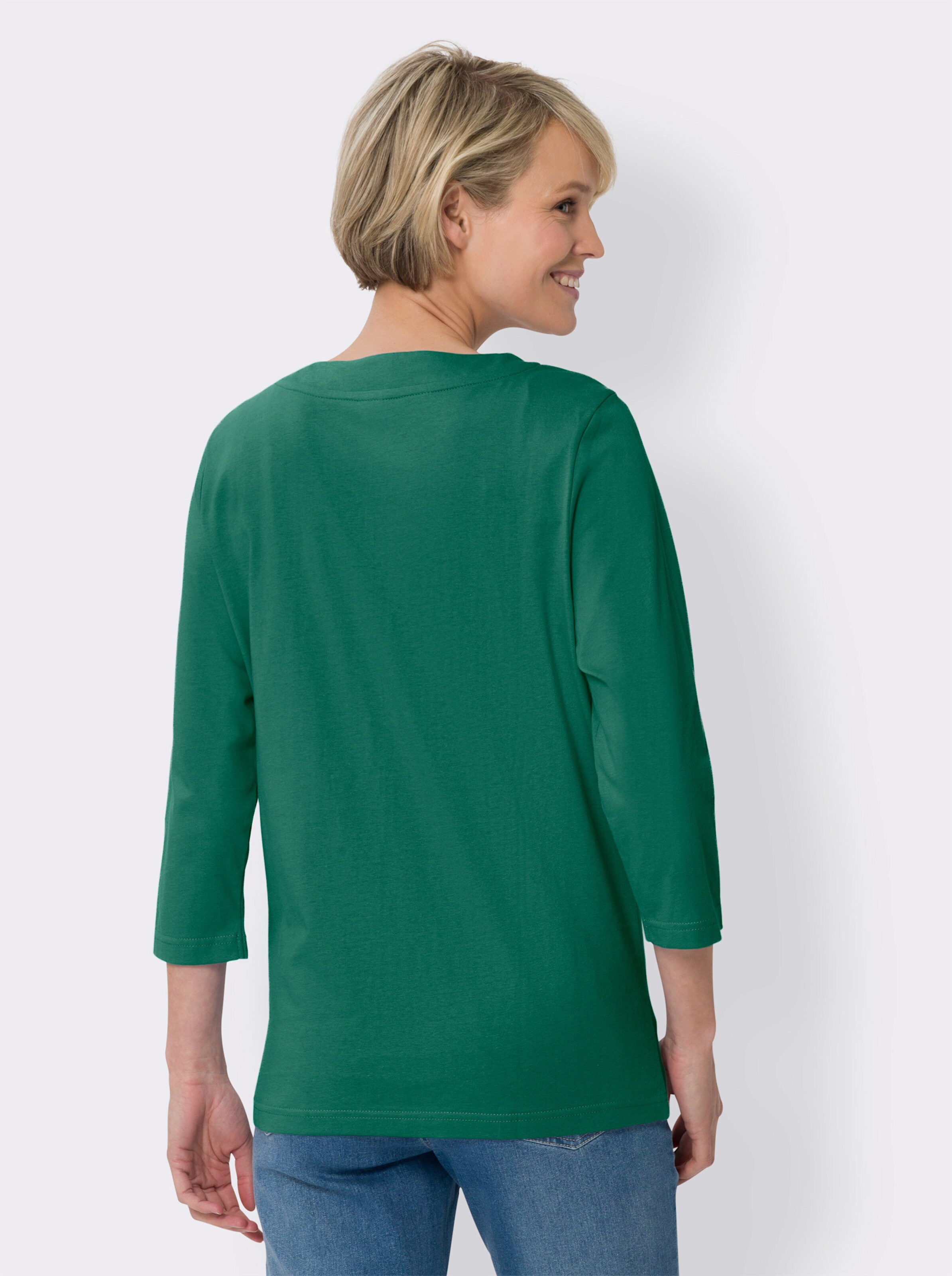 34-Arm-Shirt mit Print im Vorderteil
