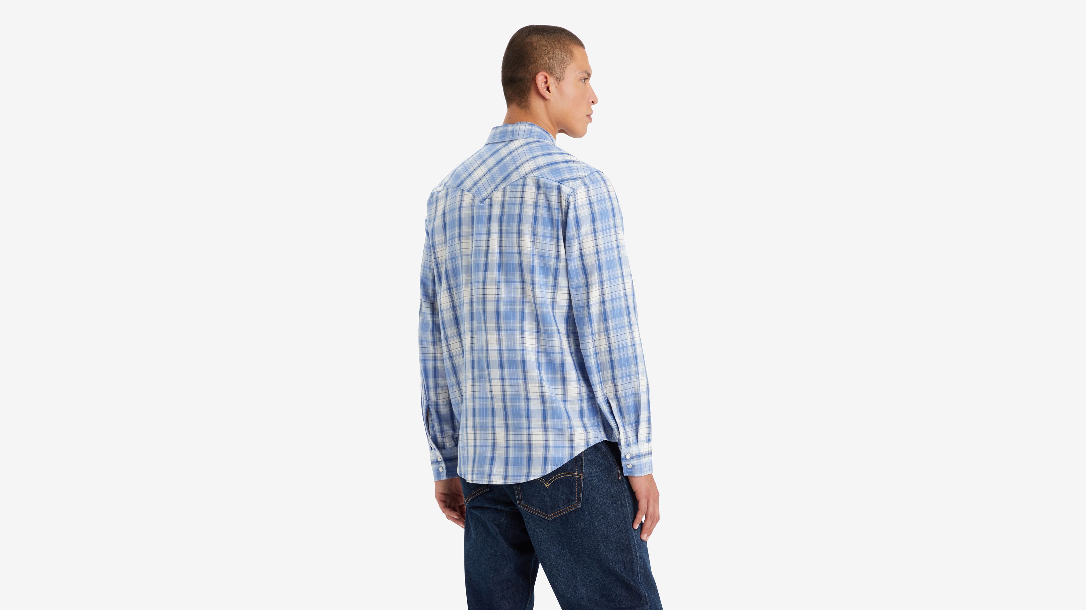 Chemise Western coupe standard classique - Deshawn Plaid Niagra Mist - Bleu