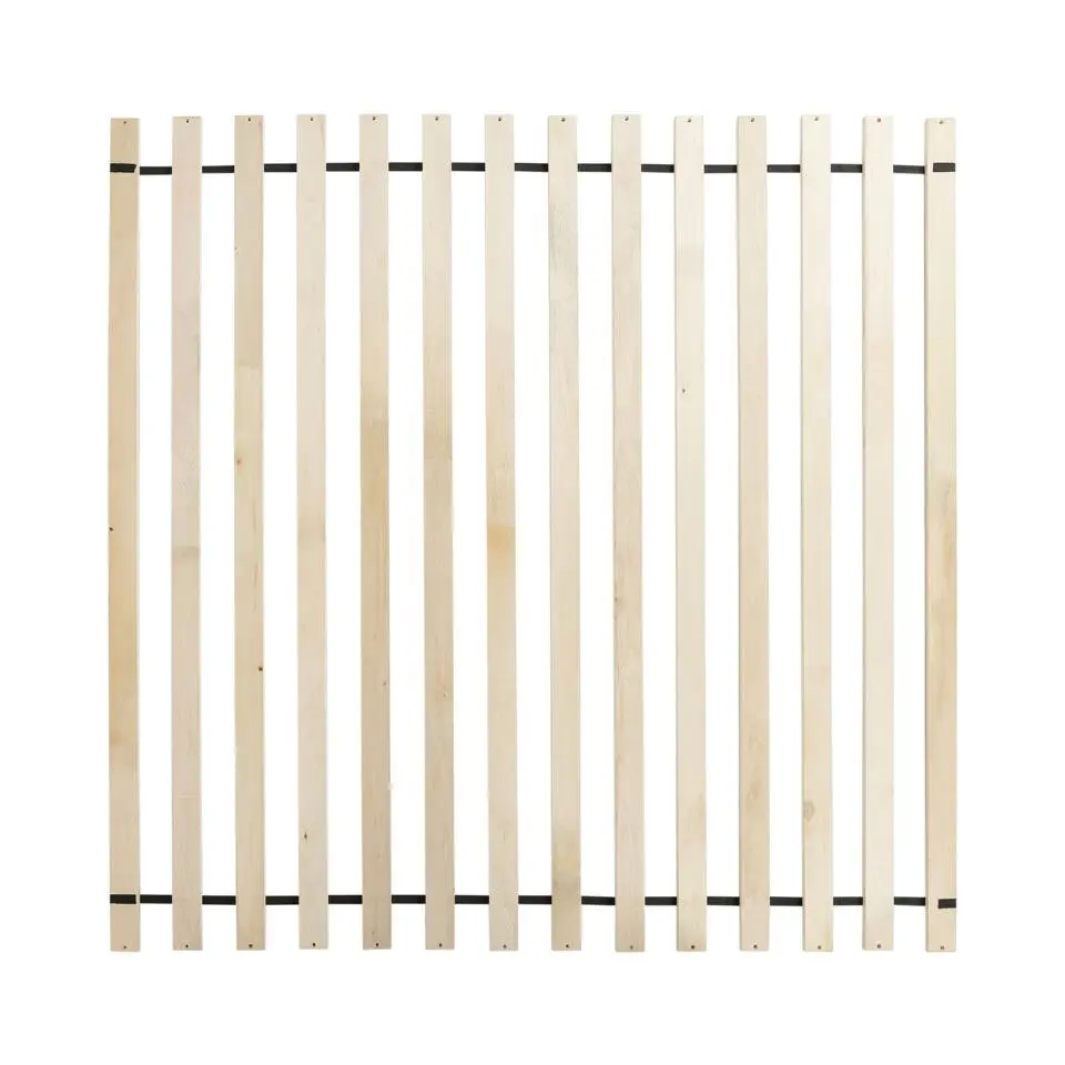 BOUSSICOURT - Tweepersoonsbed - Lichtbruin - 140 x 200 cm - Rubberhout
