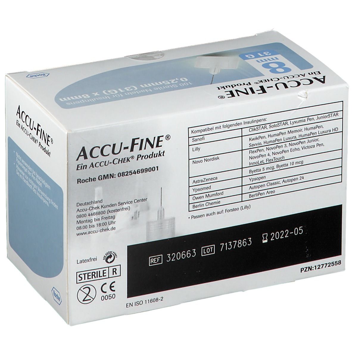 ACCU-FINE® sterile Nadeln 8 mm (31G)