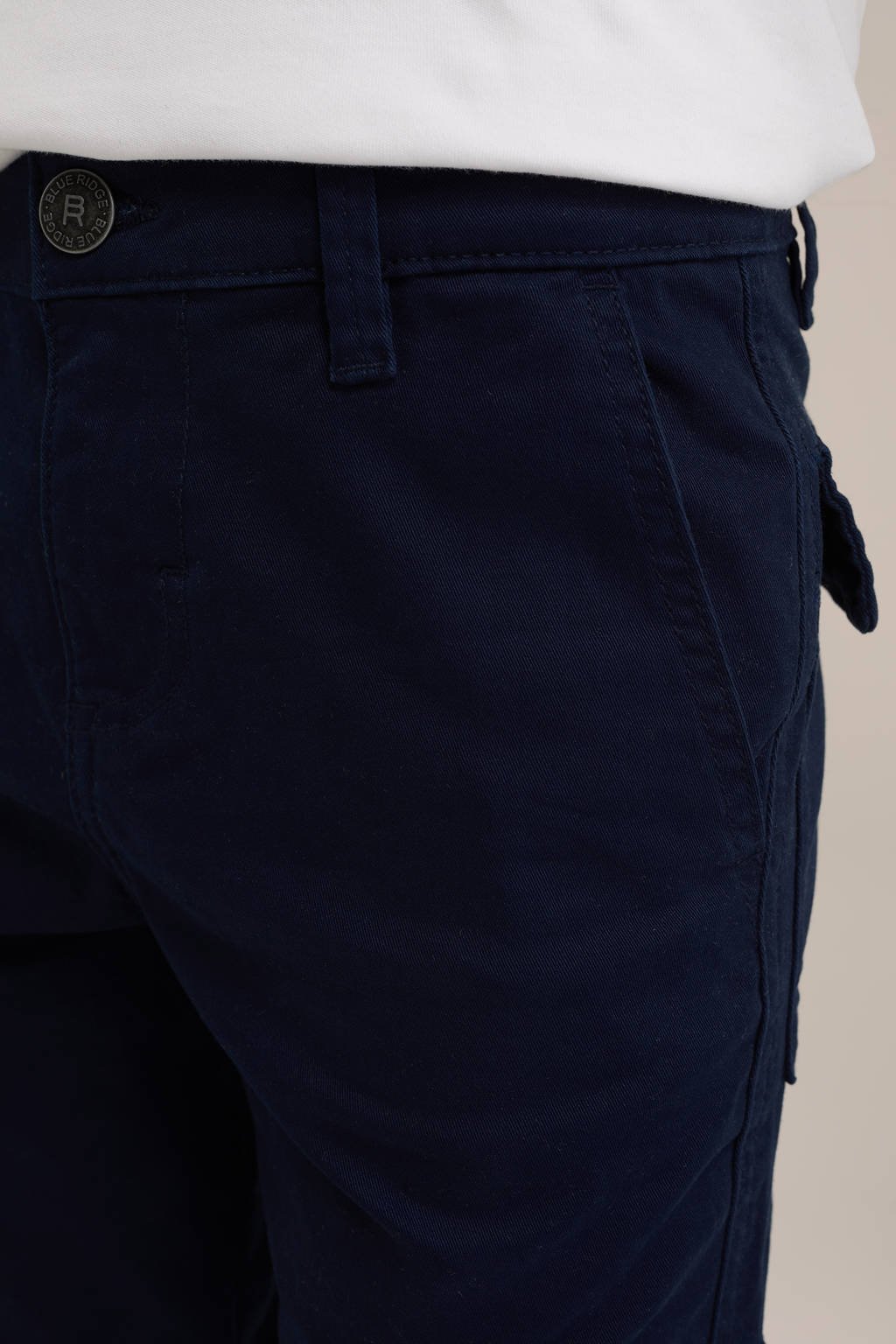 WE Fashion slim fit cargobroek royal navy