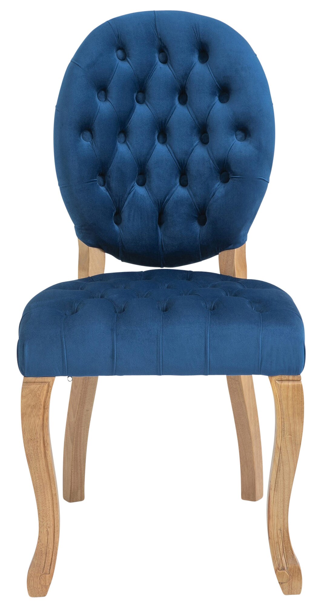 CLP Esszimmerstuhl Temara Samt I Polsterstuhl Gesteppt Chesterfield Design I Lehnstuhl Mit Kautschukholz Gestell I Max. Belastbarkeit 120 kg