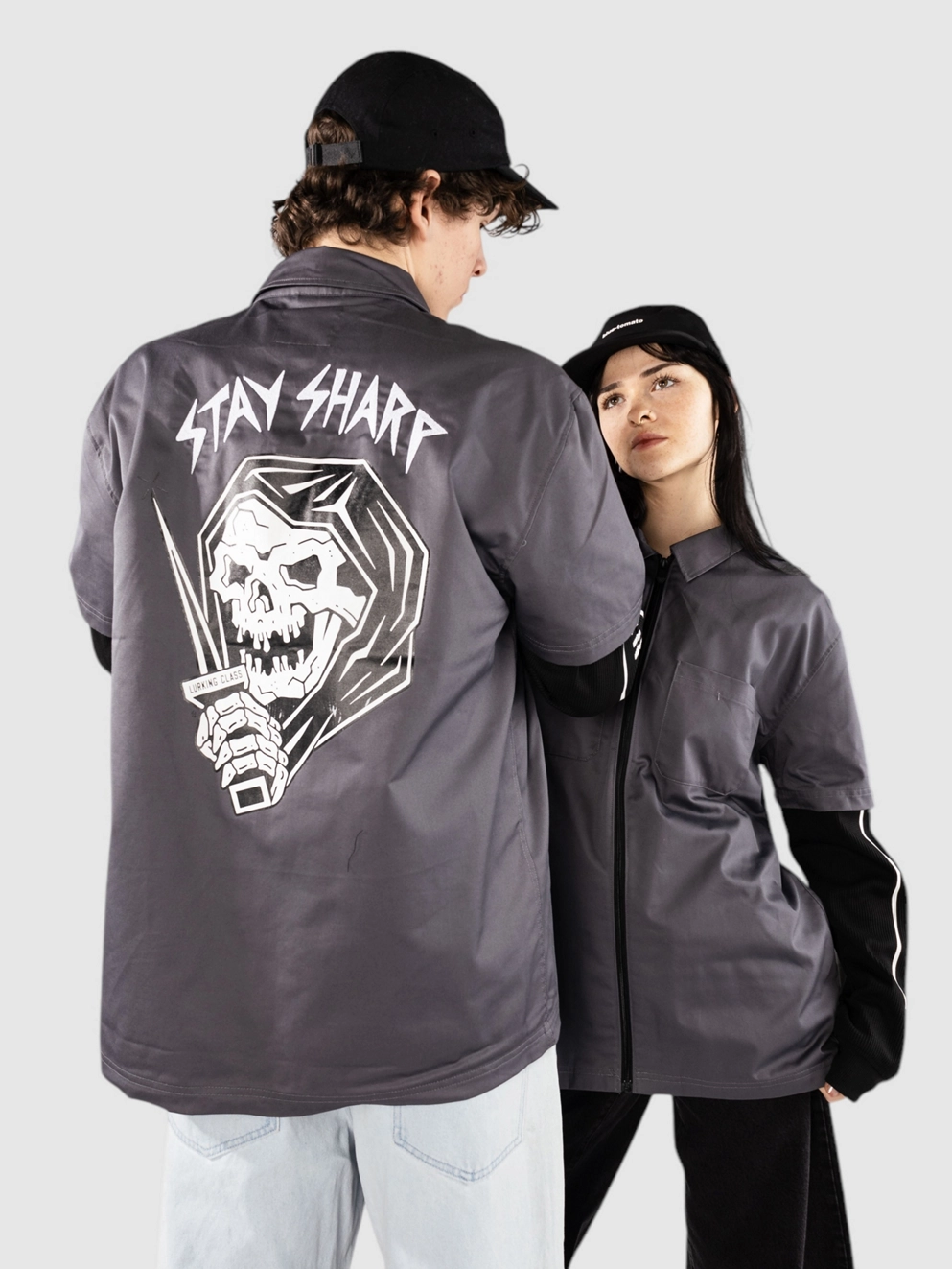 Lurking Class Stay Sharp Zip Work Shirt charcoal/black