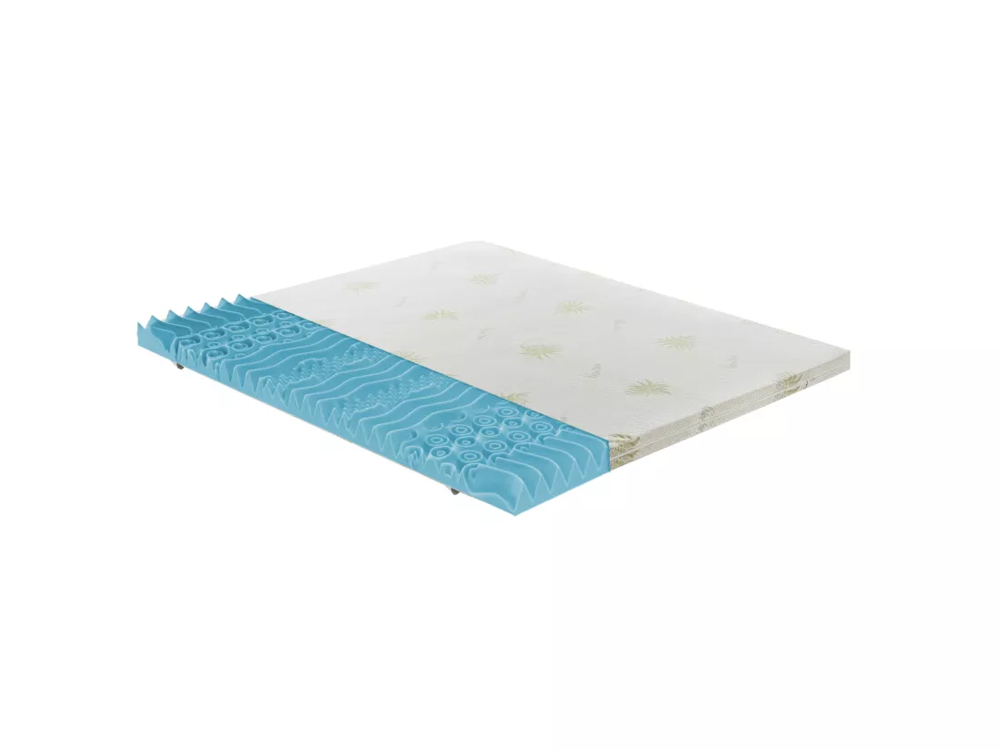 iLoveSleep - surmatelas à mémoire de forme - hauteur 5 cm - déhoussable en aloe vera - 9 zones de confort 105x190