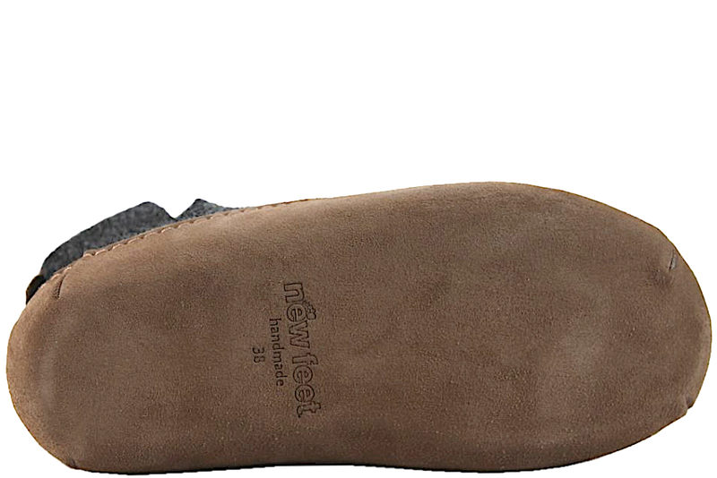 NEW FEET GRÅ HJEMMESKO I ULDFILT
