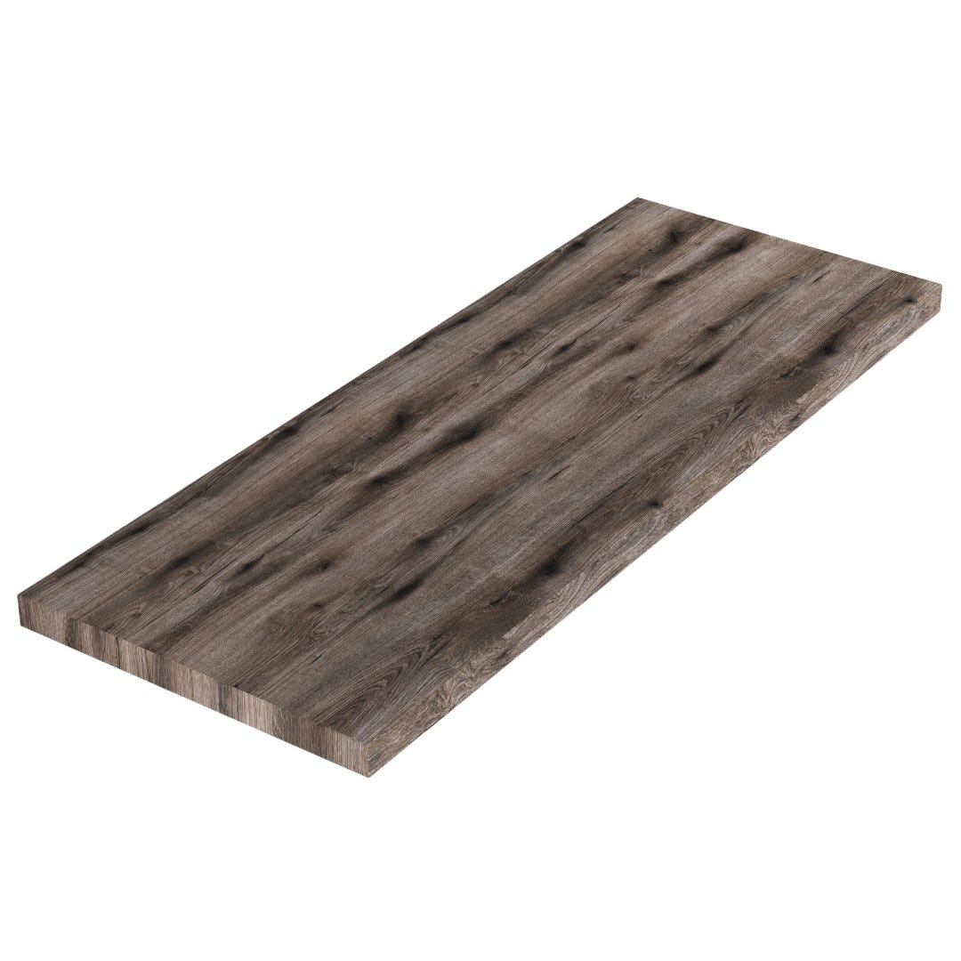 120 cm wastafelblad voor de badkamer in donkere eikenhouten look