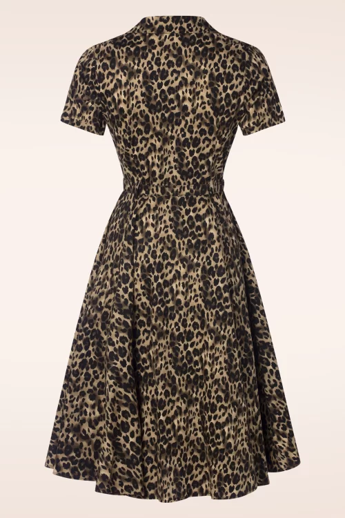 Banned Retro Cheetah Girl swing jurk in bruin