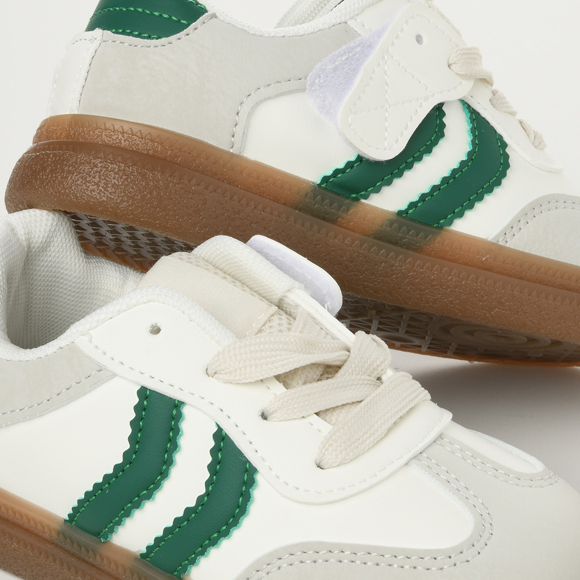 Topolino Kinder Sneaker aus Lederimitat dunkelgrün / weiss