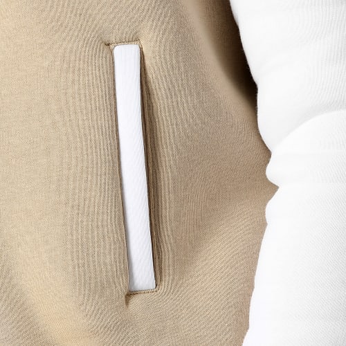 Veste Teddy Zippée A Capuche 2687 Beige Blanc
