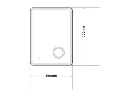 LuxuryBain- Miroir salle de bain LED 50x70cm avec cadre en aluminium noir et loupe grossissante x3