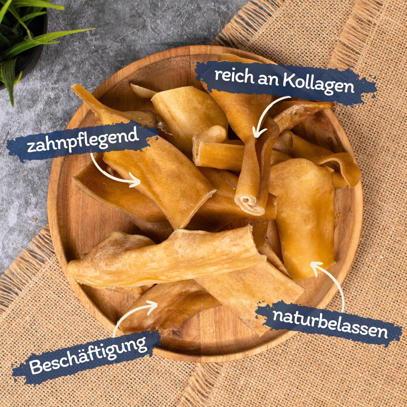 Lyra Pet Rinderkopfhaut hellbraun, hell 1 kg