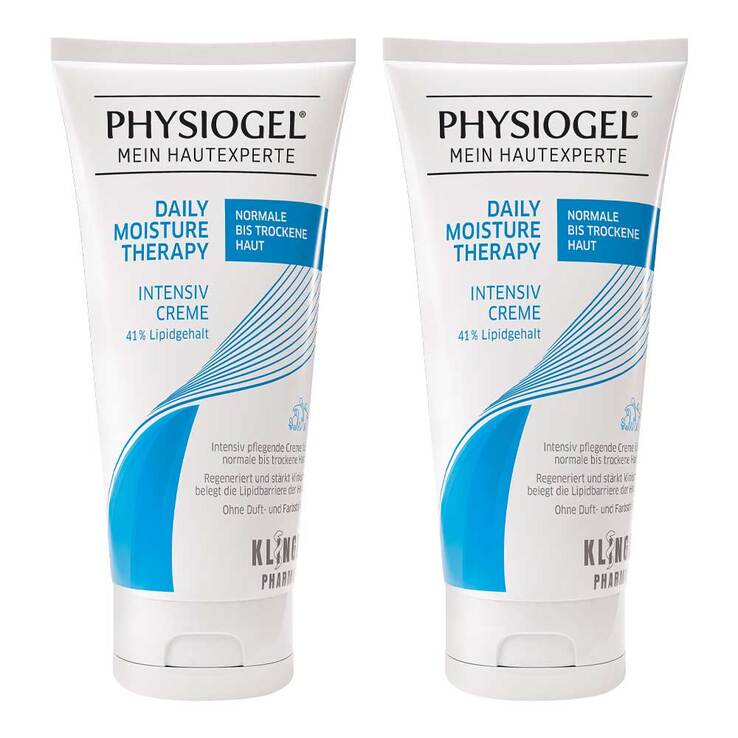 Physiogel Daily Moisture Therapy Intensiv Creme für normale bis trockene Haut, 2x150 ml