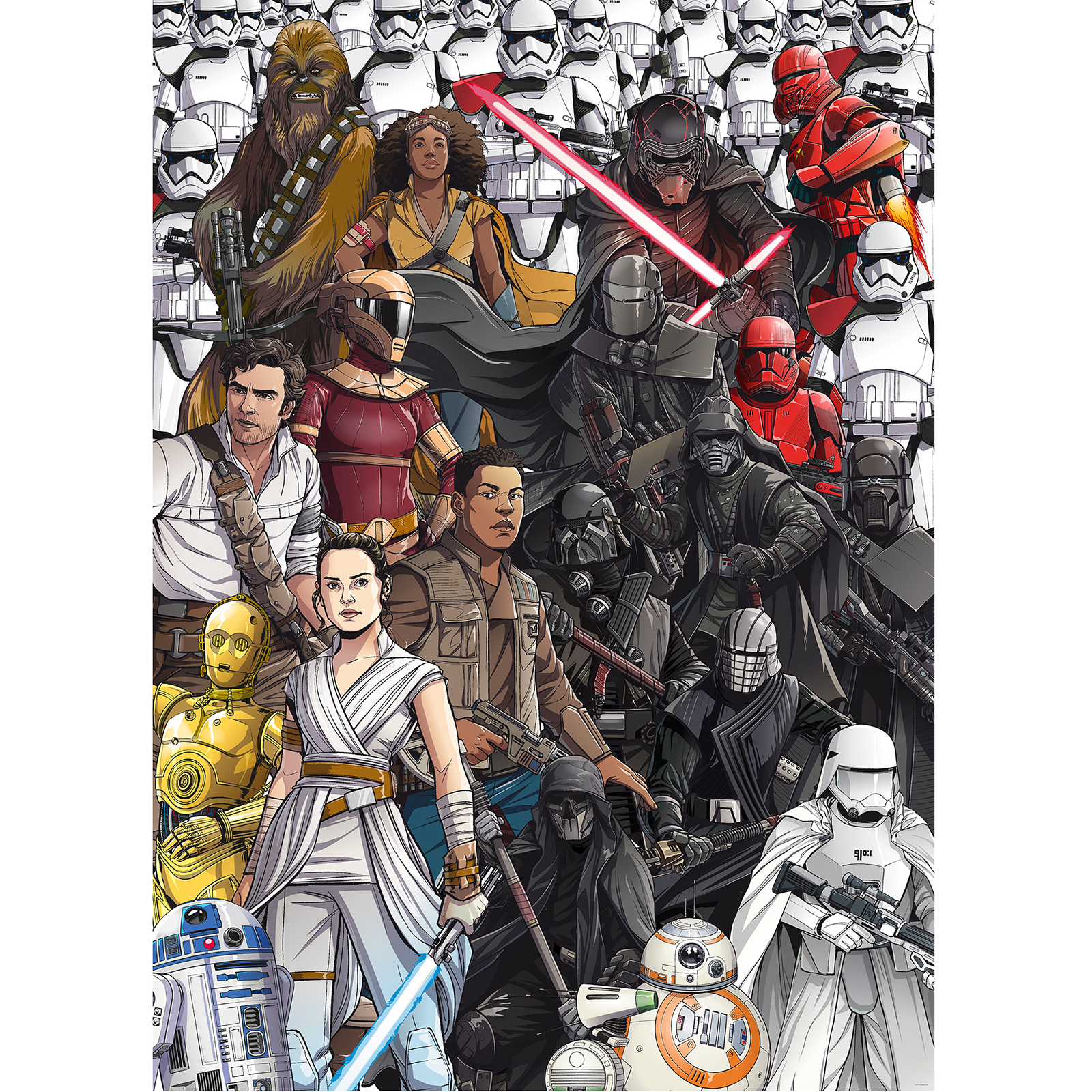 Vlies-Fototapete STAR WARS RETRO CARTOON - bunt - 200x280 cm