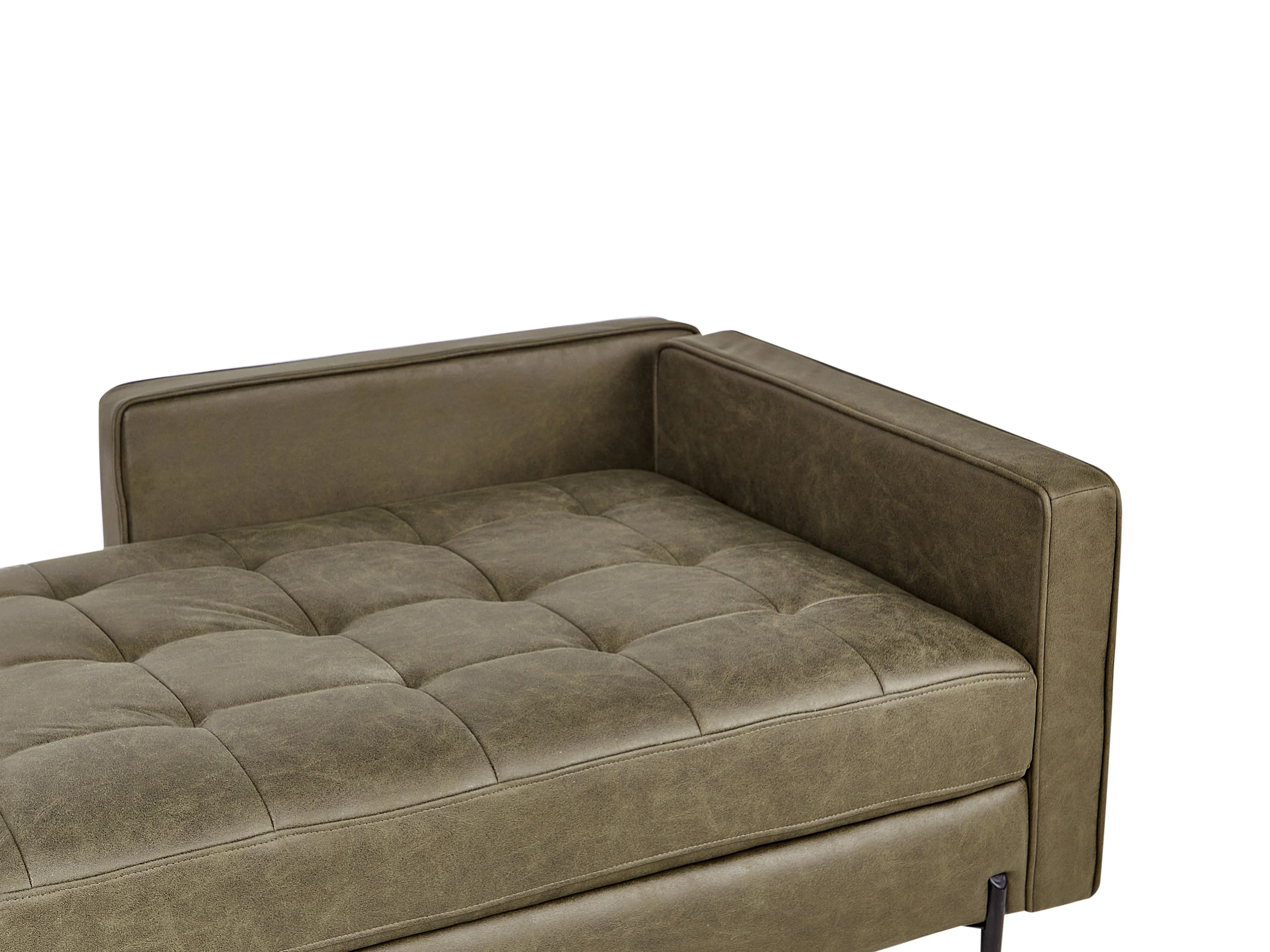 Rechtszijdige chaise longue REBAIS Kunstleer Groen